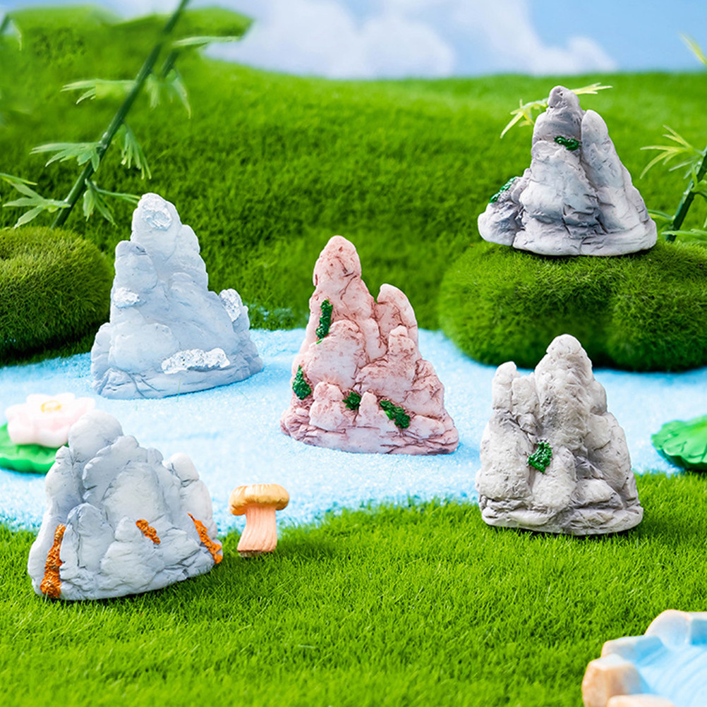 6Pcs Resin Mini Bonsai Mountai - Bonsai Garden Landscape Design 评论和价格