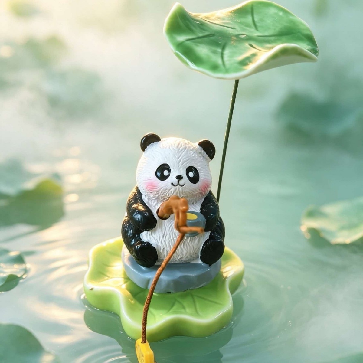Cute Fishing Animal Figurine R - Bonsai Garden Art 评论和价格
